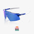 100% Aerocraft RBH LE Sunglasses, Gloss Blue Holographic Frame - HiPER Royal Blue Mirror Lens