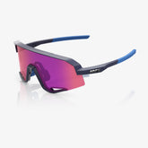 100% Slendale Sunglasses, Satin Storm Metallic Frame - Purple Mirror Lens