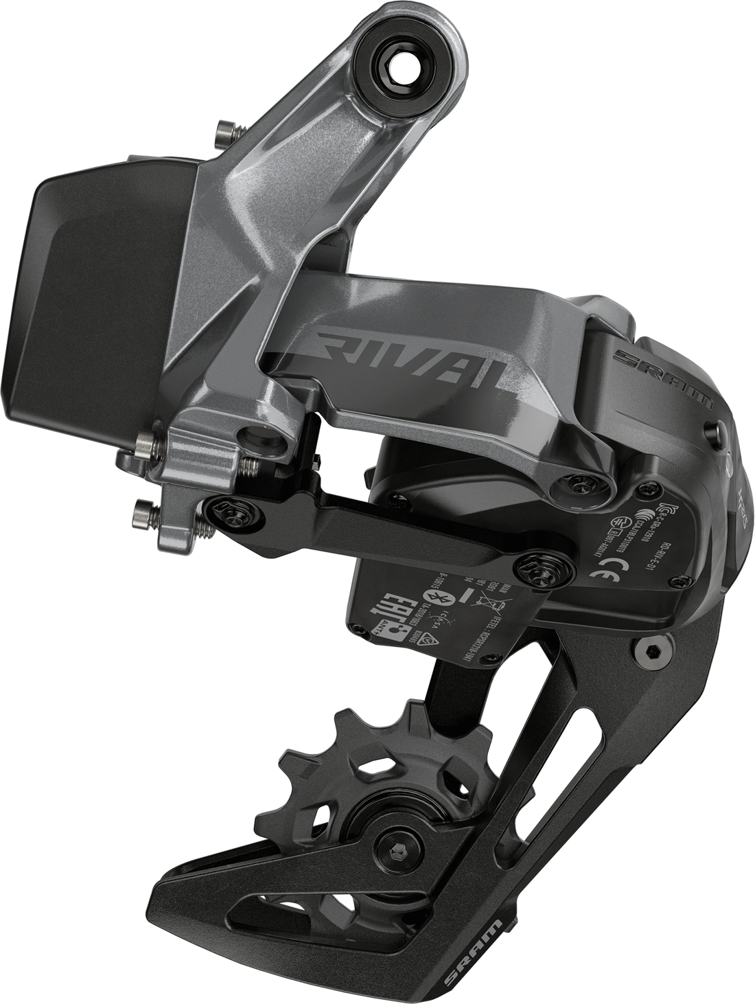 SRAM Rival XPLR eTap AXS rear derailleur long cage 12 speed wireless gravel bike drivetrain component