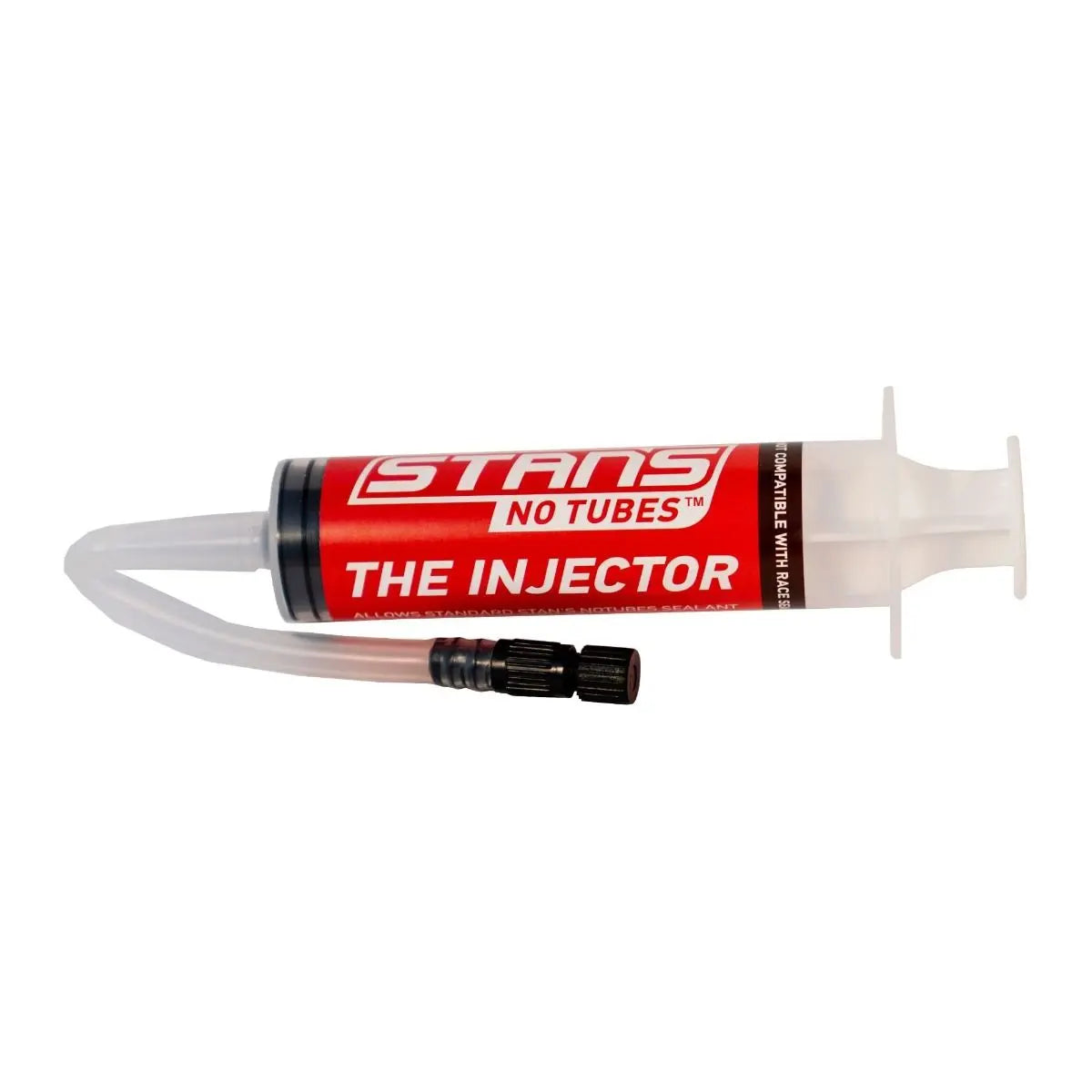 Stan’s NoTubes tire sealant injector tool for tubeless tire installation and maintenance
