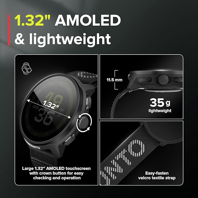Suunto Run Sports Watch with GPS tracking, heart rate monitor, and performance metrics for cycling, running, and endurance training