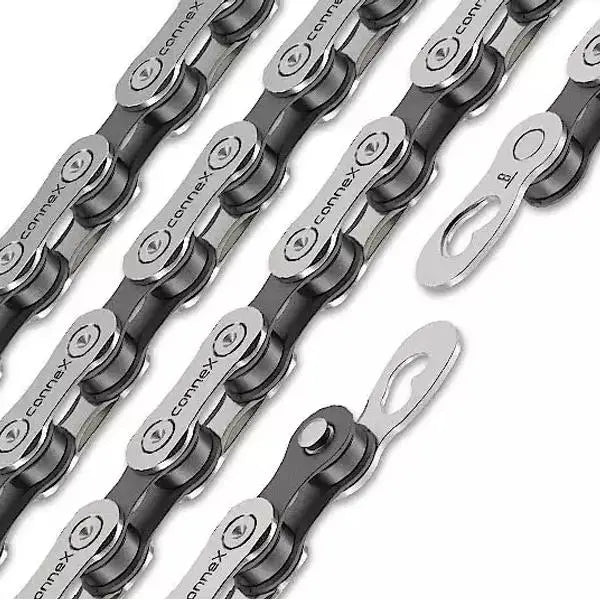 Wippermann Connex 804 nickel and black 8-speed steel chain for road and mountain bikes