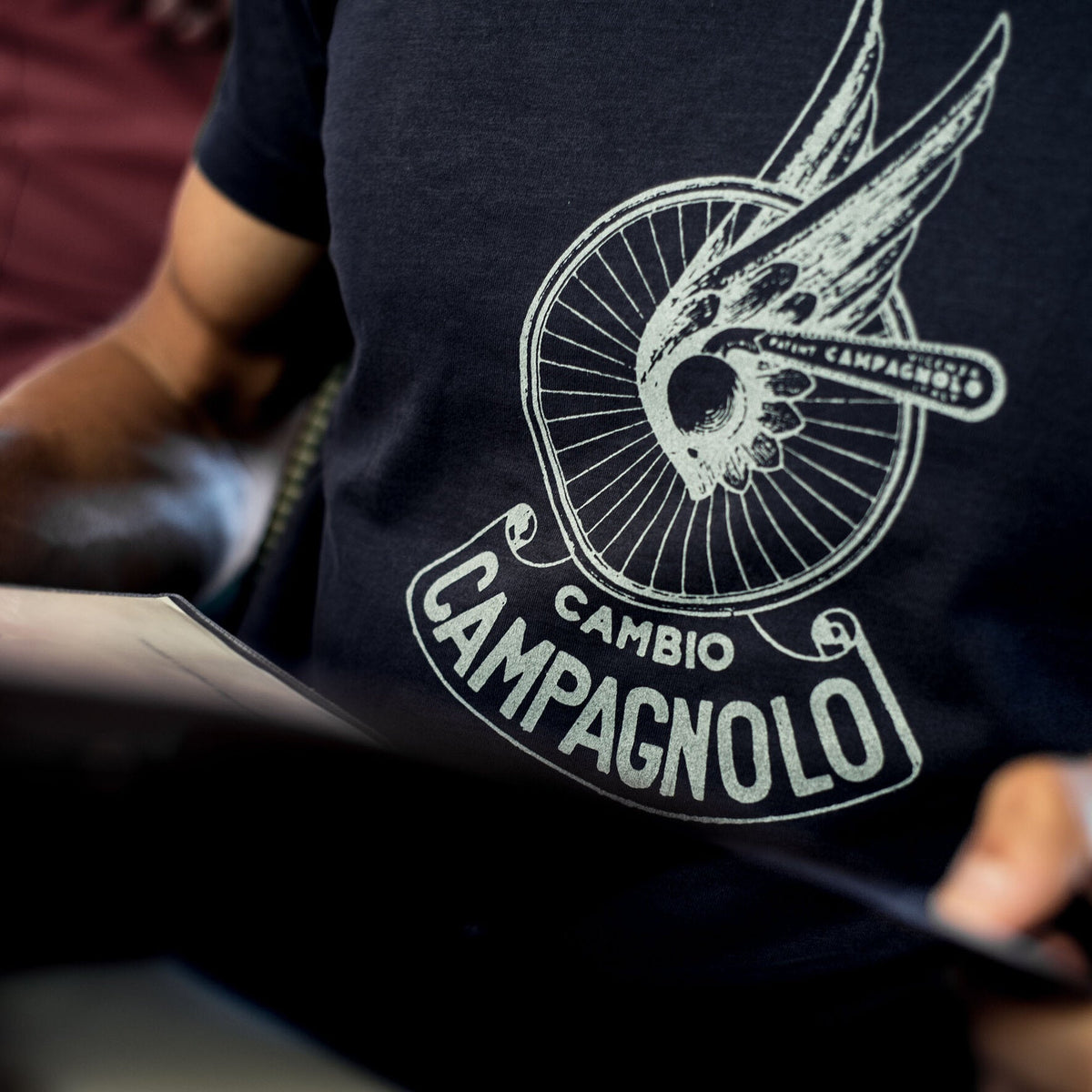 Campagnolo Sportswear winged T-shirt iconic winged wheel Italian cycling tee