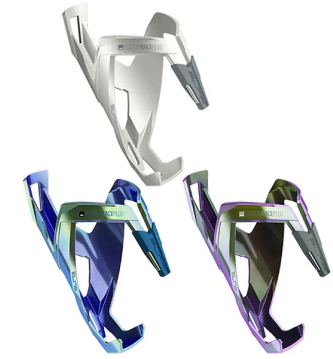 Elite Custom Race Plus shiny water bottle cage lightweight pro cycling holder