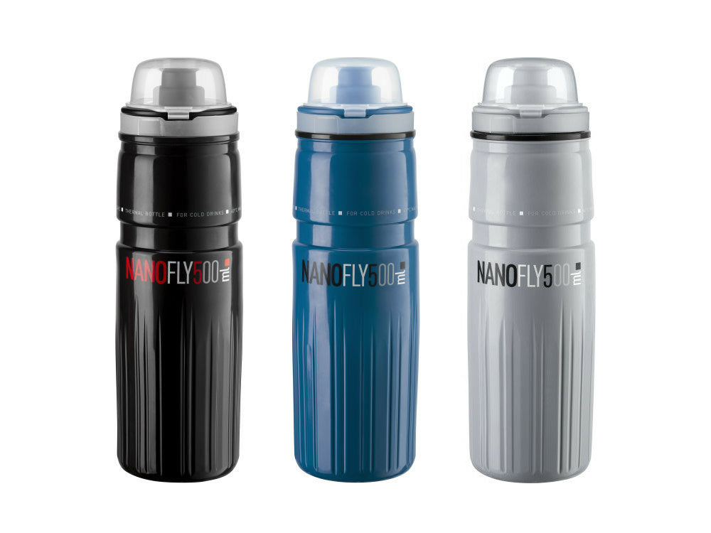 Elite Nanofly Thermal Water Bottle 500ml insulated lightweight design keeps drinks hot or cold for cycling hydration performance