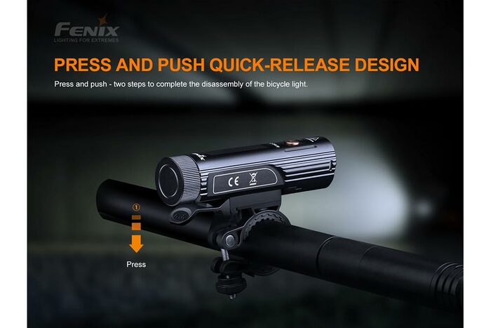Fenix BC26R 1600 lumens rechargeable bike light with USB-C charging durable design for bright road and trail cycling
