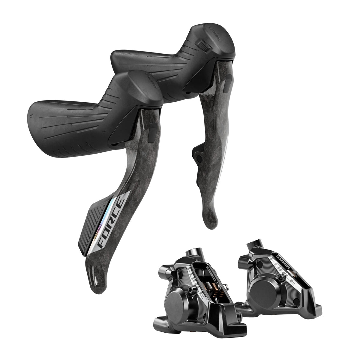 SRAM Force AXS E1 HRD 12-Speed Shifters with hydraulic disc brakes – wireless road bike controls for smooth shifting and braking