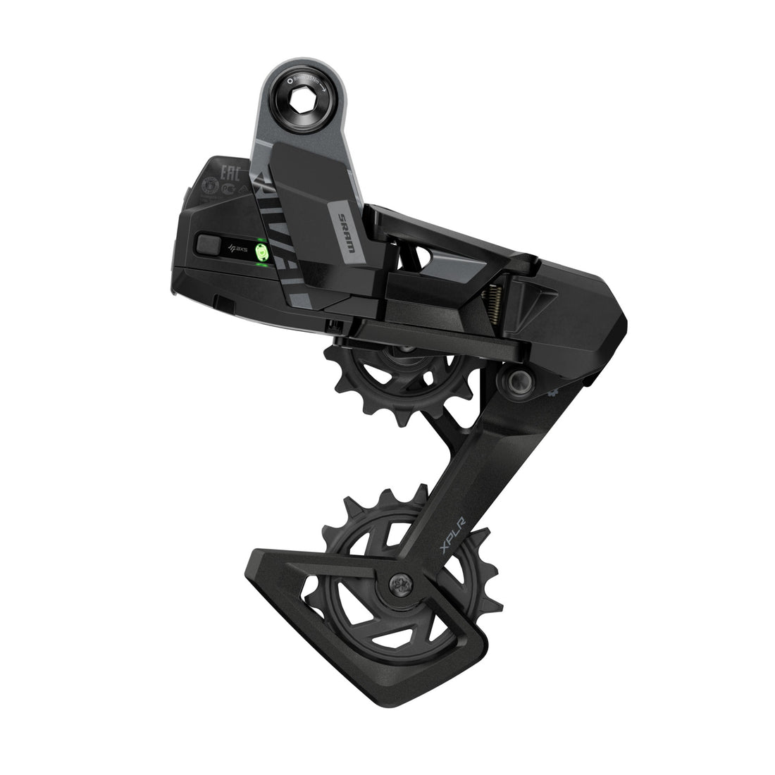 SRAM Rival XPLR AXS E1 13-Speed Rear Derailleur Long Cage – wireless gravel bike derailleur for smooth wide-range shifting